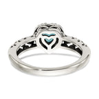 Shey Couture Sterling Silver with 14K Accent Antiqued Blue Topaz Heart Ring