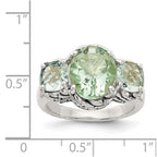 Shey Couture Sterling Silver Antiqued Oval and Round Green Quartz Ring