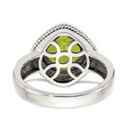 Shey Couture Sterling Silver with 14K Accent Antiqued Cushion Bezel Peridot Ring
