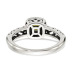 Shey Couture Sterling Silver with 14K Accent Antiqued Cushion Peridot Ring