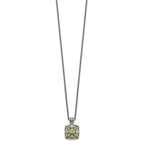 Shey Couture Sterling Silver with 14K Accent 18 Inch Antiqued Diamond and Marquise Peridot Necklace