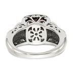 Shey Couture Sterling Silver with 14K Accent Antiqued Cushion Smoky Quartz Ring
