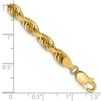 14K 5mm Diamond-cut Quadruple Rope Lobster Clasp Chain