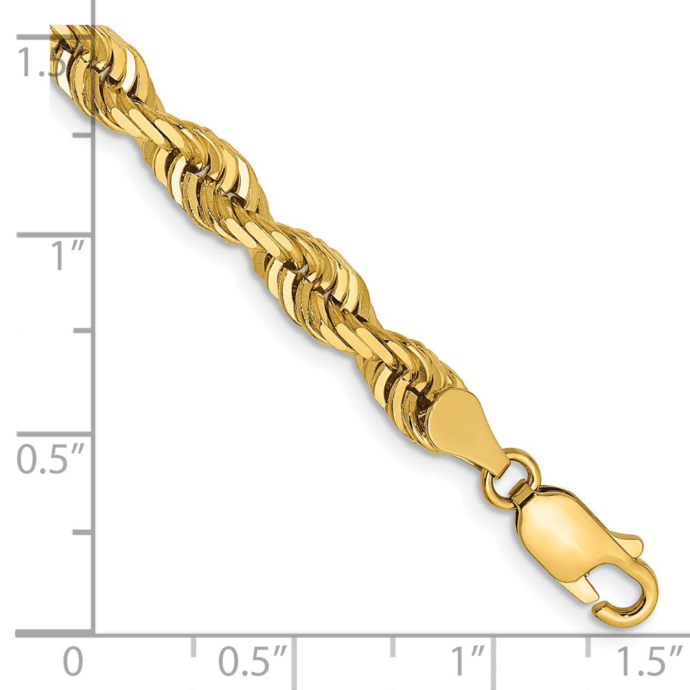 14K 5mm Diamond-cut Quadruple Rope Lobster Clasp Chain