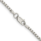 Sterling Silver 2mm Diamond-cut Round Box Chain