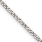 Sterling Silver 2mm Diamond-cut Round Box Chain