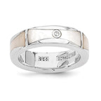 SS White Ice .01ct Diamond and MOP Ring