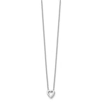 White Ice Sterling Silver Rhodium-plated Diamond 18 Inch Heart Necklace with 2 Inch Extender