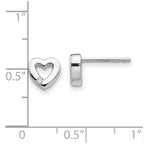 White Ice Sterling Silver Rhodium-plated Diamond Open Heart Post Earrings