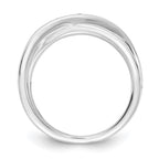 White Ice Sterling Silver Rhodium-plated Diamond Crossover Ring