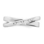 White Ice Sterling Silver Rhodium-plated Diamond Crossover Ring