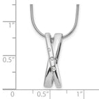 White Ice Sterling Silver Rhodium-plated 18 Inch Diamond Crossover Necklace with 2 Inch Extender
