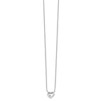 White Ice Sterling Silver Rhodium-plated 18 Inch Diamond Open Heart Necklace with 2 Inch Extender
