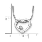 White Ice Sterling Silver Rhodium-plated 18 Inch Diamond Open Heart Necklace with 2 Inch Extender
