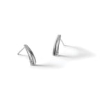 White Ice Sterling Silver Rhodium-plated Satin and Polished Diamond Post Drop Earrings