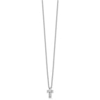 White Ice Sterling Silver Rhodium-plated 18 Inch Diamond Cross Necklace with 2 Inch Extender