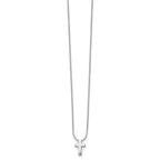 White Ice Sterling Silver Rhodium-plated 18 Inch Diamond Cross Necklace with 2 Inch Extender