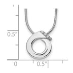 White Ice Sterling Silver Rhodium-plated 18 Inch Open Circle Diamond Necklace with 2 Inch Extender