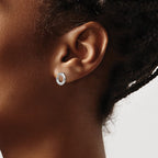 White Ice Sterling Silver Rhodium-plated Open Circle Diamond Post Earrings