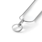 White Ice Sterling Silver Rhodium-plated 18 Inch Open Circle Diamond Necklace with 2 Inch Extender