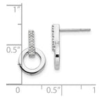 White Ice Sterling Silver Rhodium-plated Diamond Open Circle Post Earrings