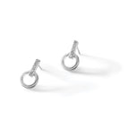 White Ice Sterling Silver Rhodium-plated Diamond Open Circle Post Earrings