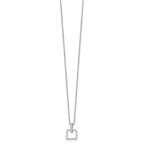 White Ice Sterling Silver Rhodium-plated 18 Inch Diamond Open Squared Necklace with 2 Inch Extender