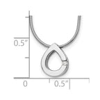 White Ice Sterling Silver Rhodium-plated 18 Inch Diamond Teardrop Necklace with 2 Inch Extender