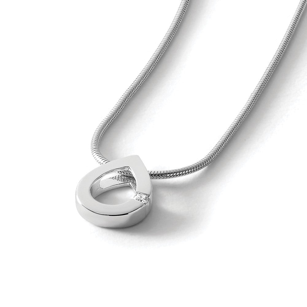 White Ice Sterling Silver Rhodium-plated 18 Inch Diamond Teardrop Necklace with 2 Inch Extender