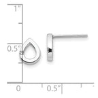 White Ice Sterling Silver Rhodium-plated Diamond Teardrop Post Earrings