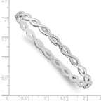 White Ice Sterling Silver Rhodium-plated Diamond Twist Bangle