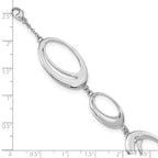 White Ice Sterling Silver Rhodium-plated Diamond 7 Inch Fancy Ovals Bracelet