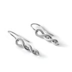White Ice Sterling Silver Rhodium-plated Diamond Twist Dangle Shepherd Hook Earrings