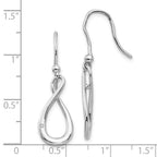 White Ice Sterling Silver Rhodium-plated Diamond Shepherd Hook Dangle Earrings
