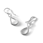 White Ice Sterling Silver Rhodium-plated Diamond Shepherd Hook Dangle Earrings