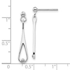 White Ice Sterling Silver Rhodium-plated Diamond Open Teardrop Post Dangle Earrings