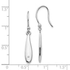 White Ice Sterling Silver Rhodium-plated Diamond Shepherd Hook Dangle Earrings