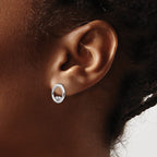 White Ice Sterling Silver Rhodium-plated Diamond Open Circle Post Earrings