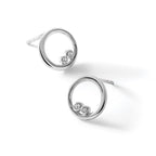 White Ice Sterling Silver Rhodium-plated Diamond Open Circle Post Earrings