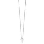 White Ice Sterling Silver Rhodium-plated 18 Inch Diamond Cross Necklace with 2 Inch Extender