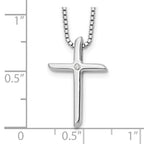 White Ice Sterling Silver Rhodium-plated 18 Inch Diamond Cross Necklace with 2 Inch Extender
