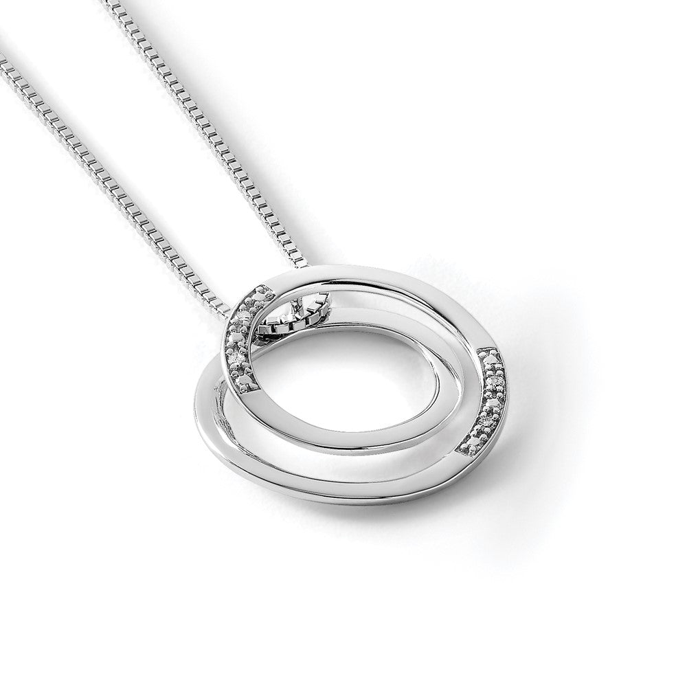 White Ice Sterling Silver Rhodium-plated 18 Inch Diamond Necklace with 2 Inch Extender