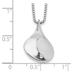 White Ice Sterling Silver Rhodium-plated 18 Inch Diamond Teardrop Necklace with 2 Inch Extender