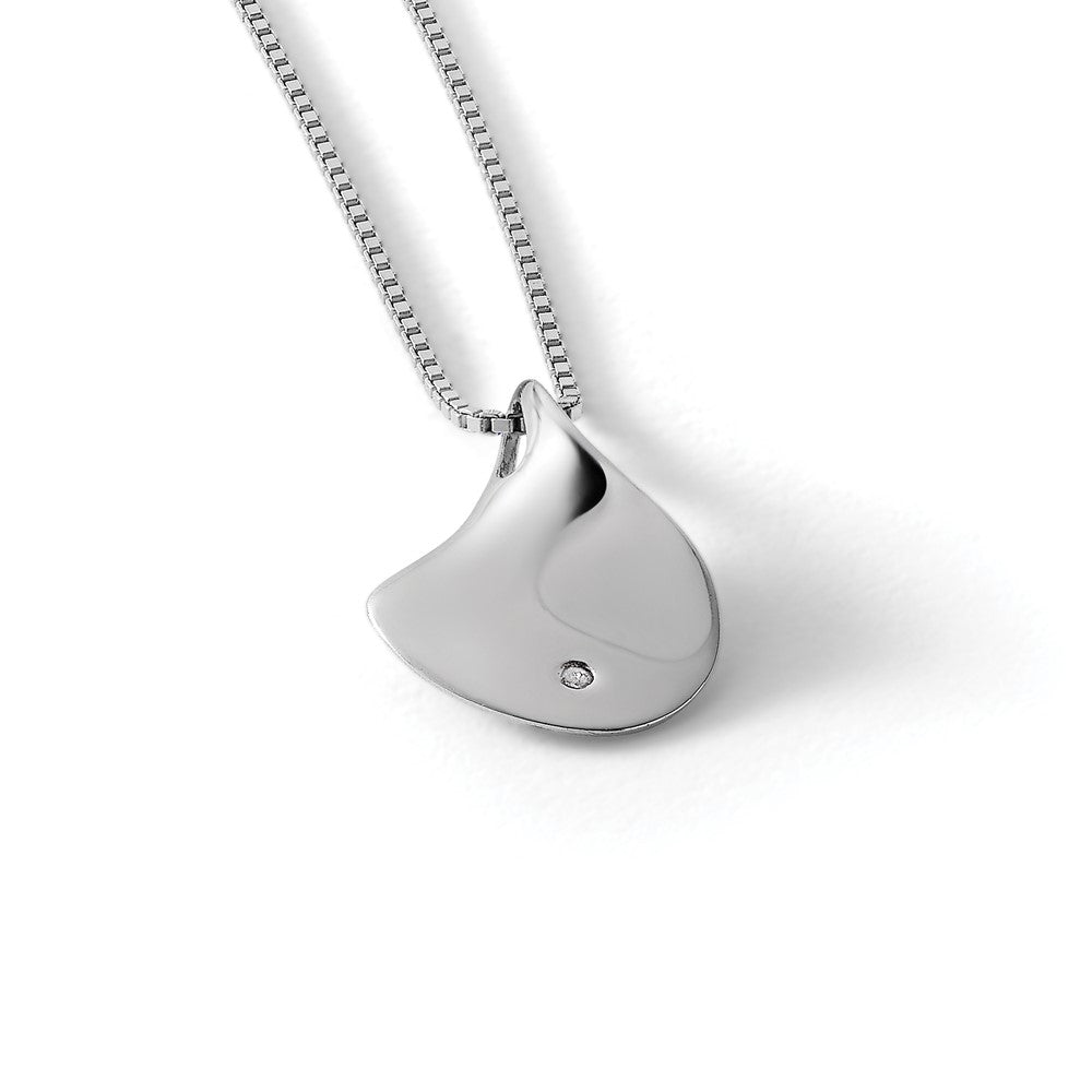 White Ice Sterling Silver Rhodium-plated 18 Inch Diamond Teardrop Necklace with 2 Inch Extender