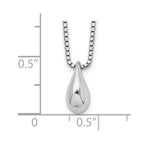 White Ice Sterling Silver Rhodium-plated 18 Inch Diamond Teardrop Necklace with 2 Inch Extender