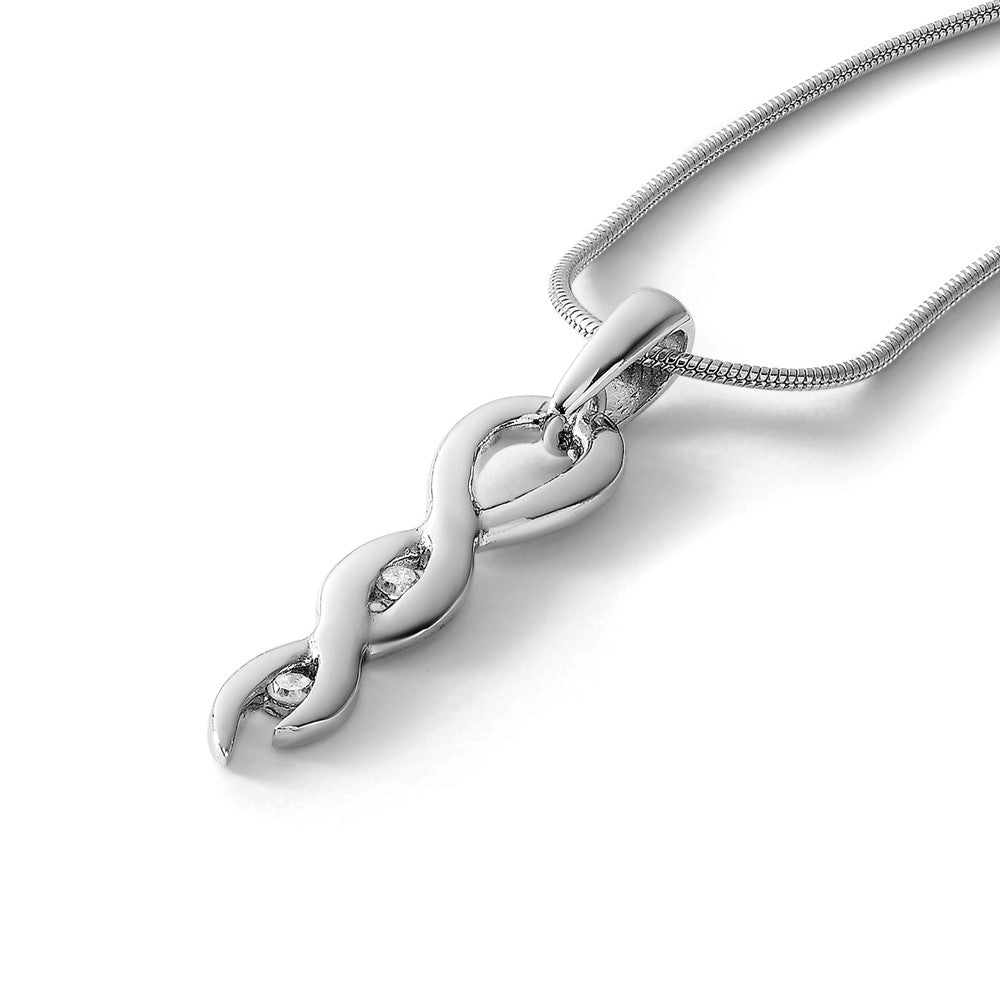 White Ice Sterling Silver Rhodium-plated Diamond 18 Inch Twist Necklace with 2 Inch Extender
