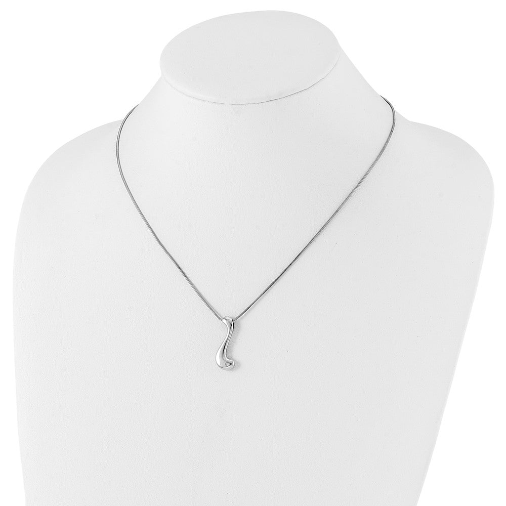 Sterling Silver White Ice Polished .02ct. Diamond w/ 2in ext Necklace