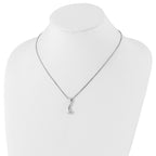 Sterling Silver White Ice Polished .02ct. Diamond w/ 2in ext Necklace