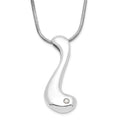 Sterling Silver White Ice Polished .02ct. Diamond w/ 2in ext Necklace