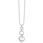 White Ice Sterling Silver Rhodium-plated 18 Inch Diamond Swirl Necklace with 2 Inch Extender